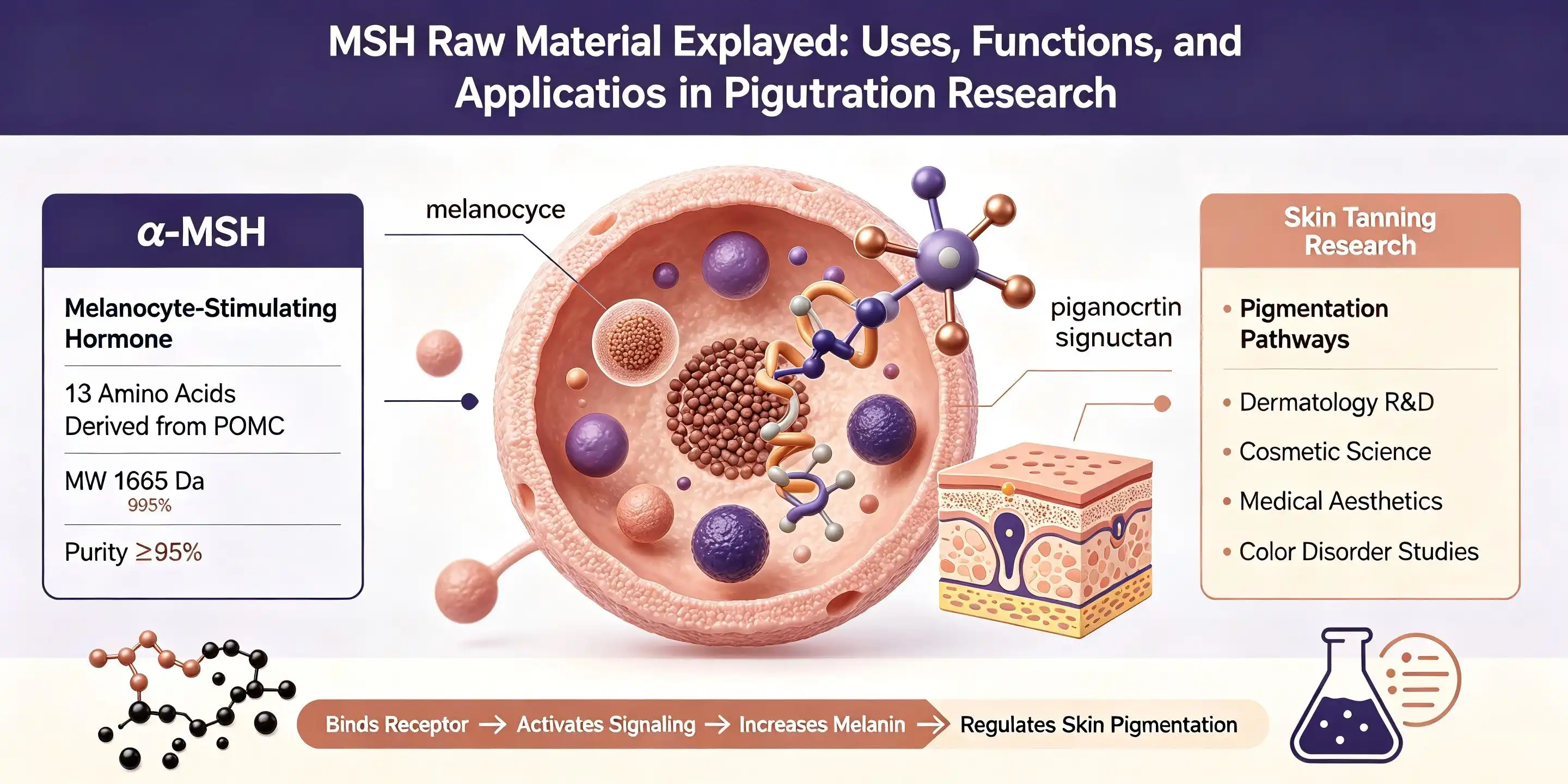 MSH Raw Material Explained: Uses, Functions, and Applications in Pigmentation Research